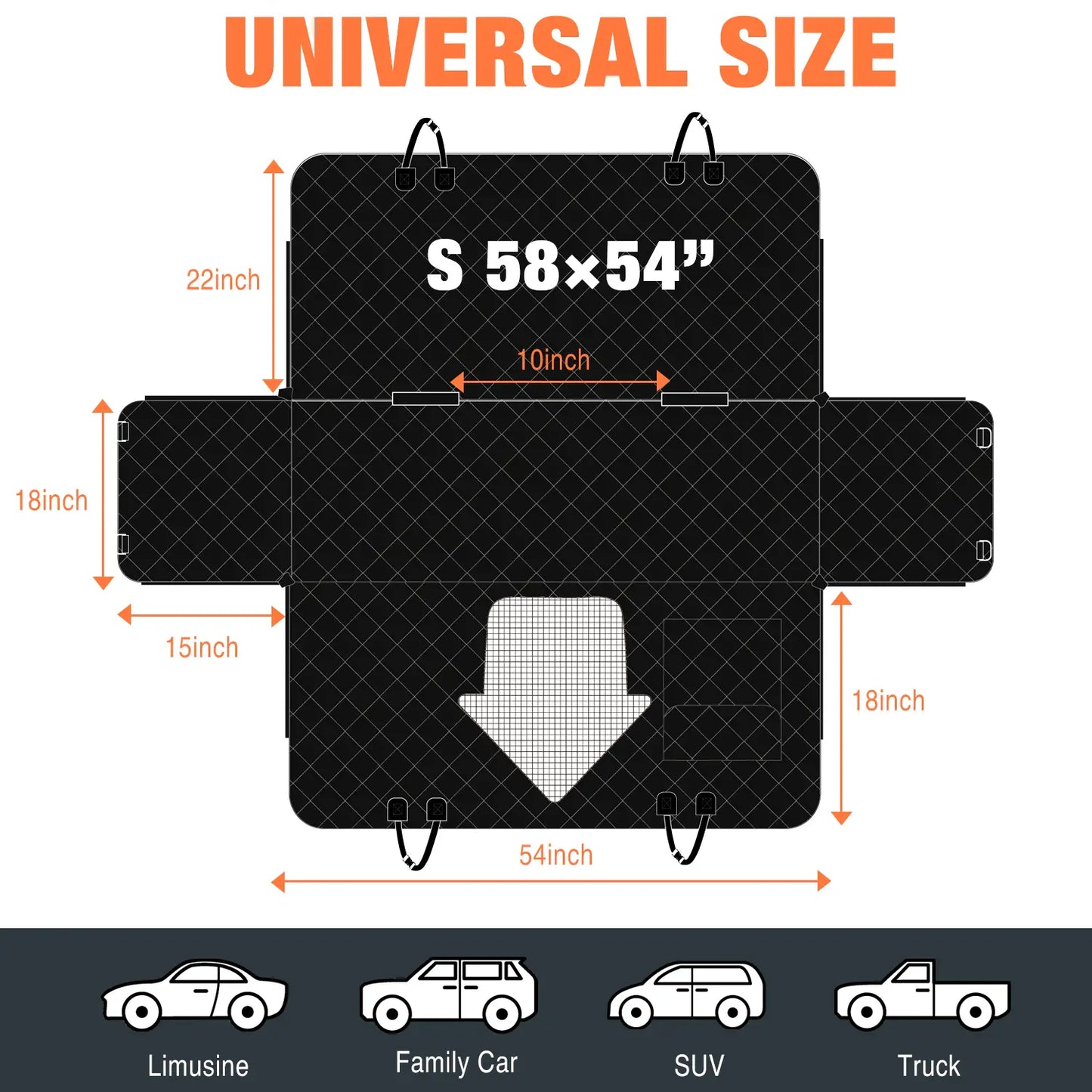 Premium Waterproof Dog Car Seat Cover for Large and Medium Breeds - Heavy-Duty, Scratchproof Protector for SUVs, Trucks, and Sedans