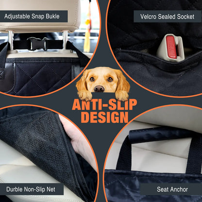 Premium Waterproof Dog Car Seat Cover for Large and Medium Breeds - Heavy-Duty, Scratchproof Protector for SUVs, Trucks, and Sedans