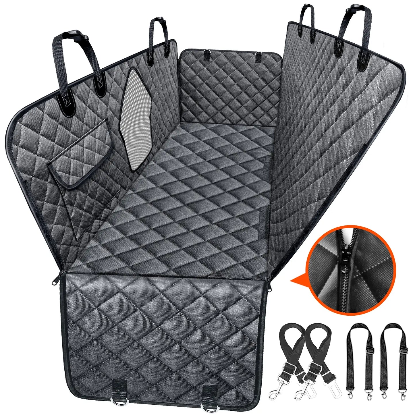Premium Waterproof Dog Car Seat Cover for Large and Medium Breeds - Heavy-Duty, Scratchproof Protector for SUVs, Trucks, and Sedans