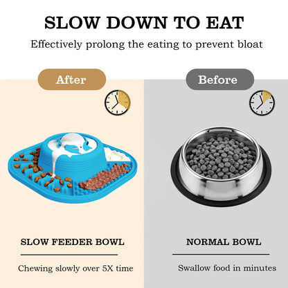 PAWLOVE Silicone Slow Feeder Lick Bowl - Rotatable Ball-In Design, Anti-Slip Wet Food Feeder for Large Medium Small Breeds (Bone Broth, Yogurt, Post-Op/Dietary Support) Pet Supplies, Lick Feeder Bowls, Silicone Slow Feeder Bowls
