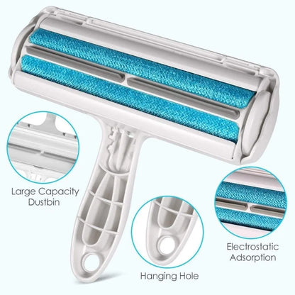 Reusable Pet Hair Remover Roller with Self-Cleaning Base - Portable Lint Cleaner for Home Furniture, Carpets, and Fabrics