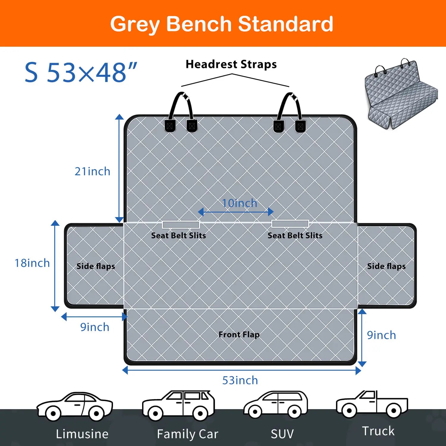 Premium Waterproof Dog Car Seat Cover for Large and Medium Breeds - Heavy-Duty, Scratchproof Protector for SUVs, Trucks, and Sedans