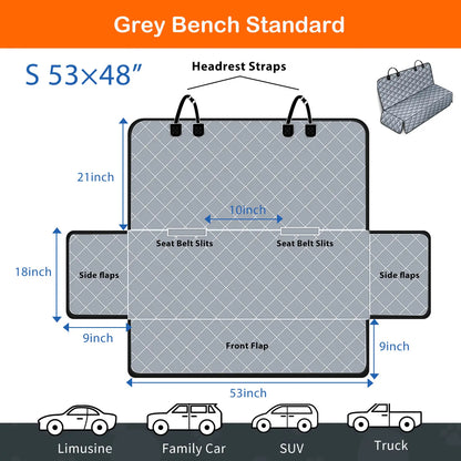 Premium Waterproof Dog Car Seat Cover for Large and Medium Breeds - Heavy-Duty, Scratchproof Protector for SUVs, Trucks, and Sedans