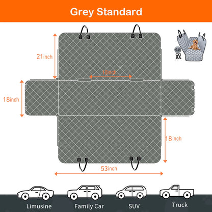 Premium Waterproof Dog Car Seat Cover for Large and Medium Breeds - Heavy-Duty, Scratchproof Protector for SUVs, Trucks, and Sedans