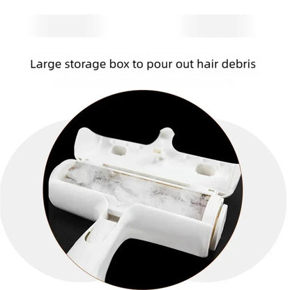 Reusable Pet Hair Remover Roller with Self-Cleaning Base - Portable Lint Cleaner for Home Furniture, Carpets, and Fabrics