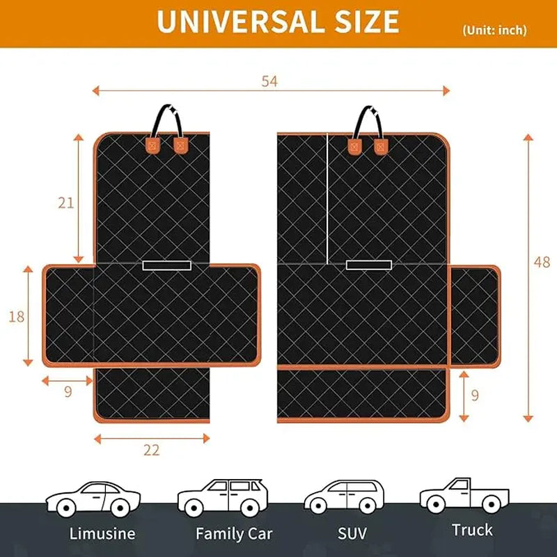 Premium Waterproof Dog Car Seat Cover for Large and Medium Breeds - Heavy-Duty, Scratchproof Protector for SUVs, Trucks, and Sedans