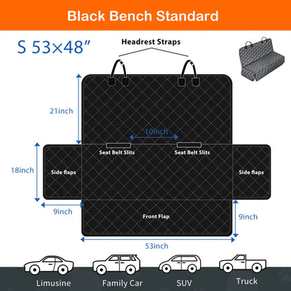 Premium Waterproof Dog Car Seat Cover for Large and Medium Breeds - Heavy-Duty, Scratchproof Protector for SUVs, Trucks, and Sedans